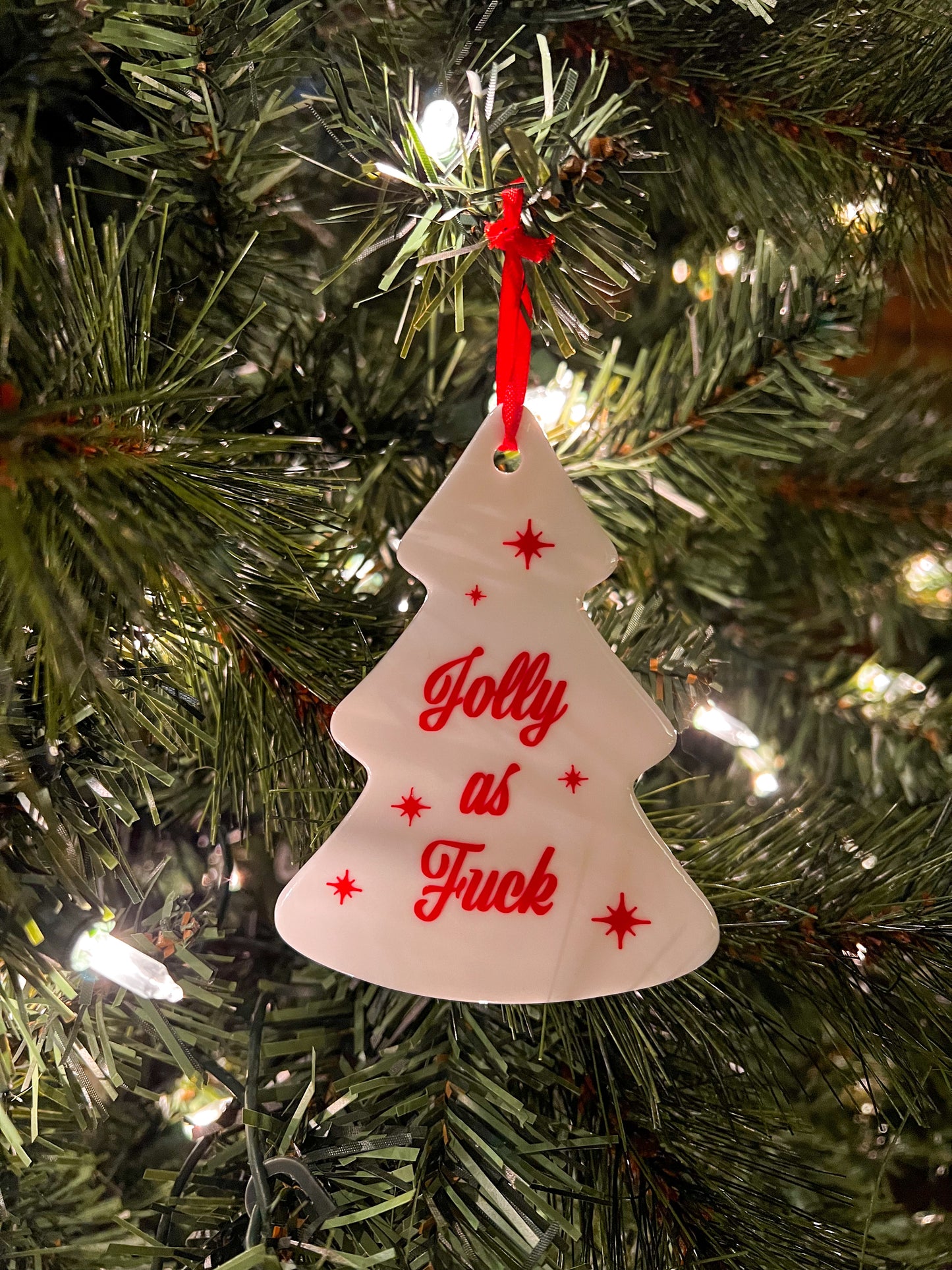 Jolly as Fuck Ceramic Holiday Ornament