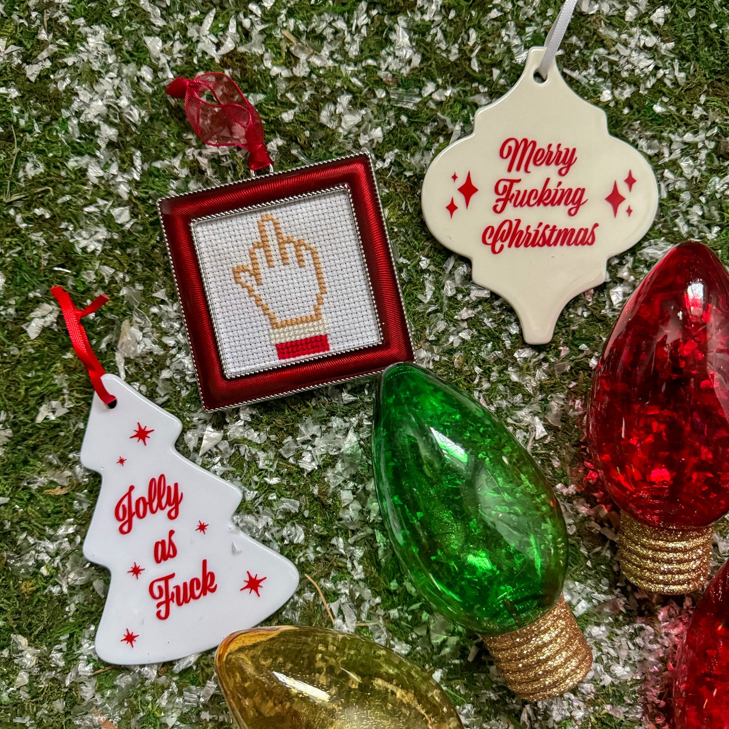 Merry Fucking Christmas Ceramic Holiday Ornament