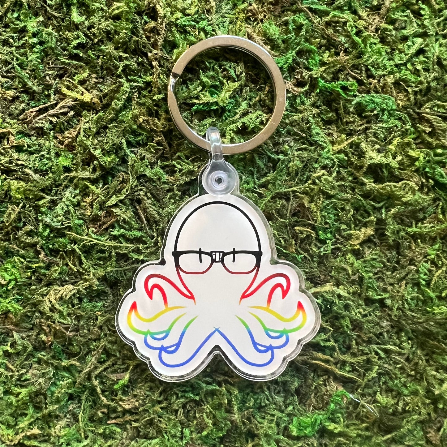 Nerdy Octopus Pride Keychain