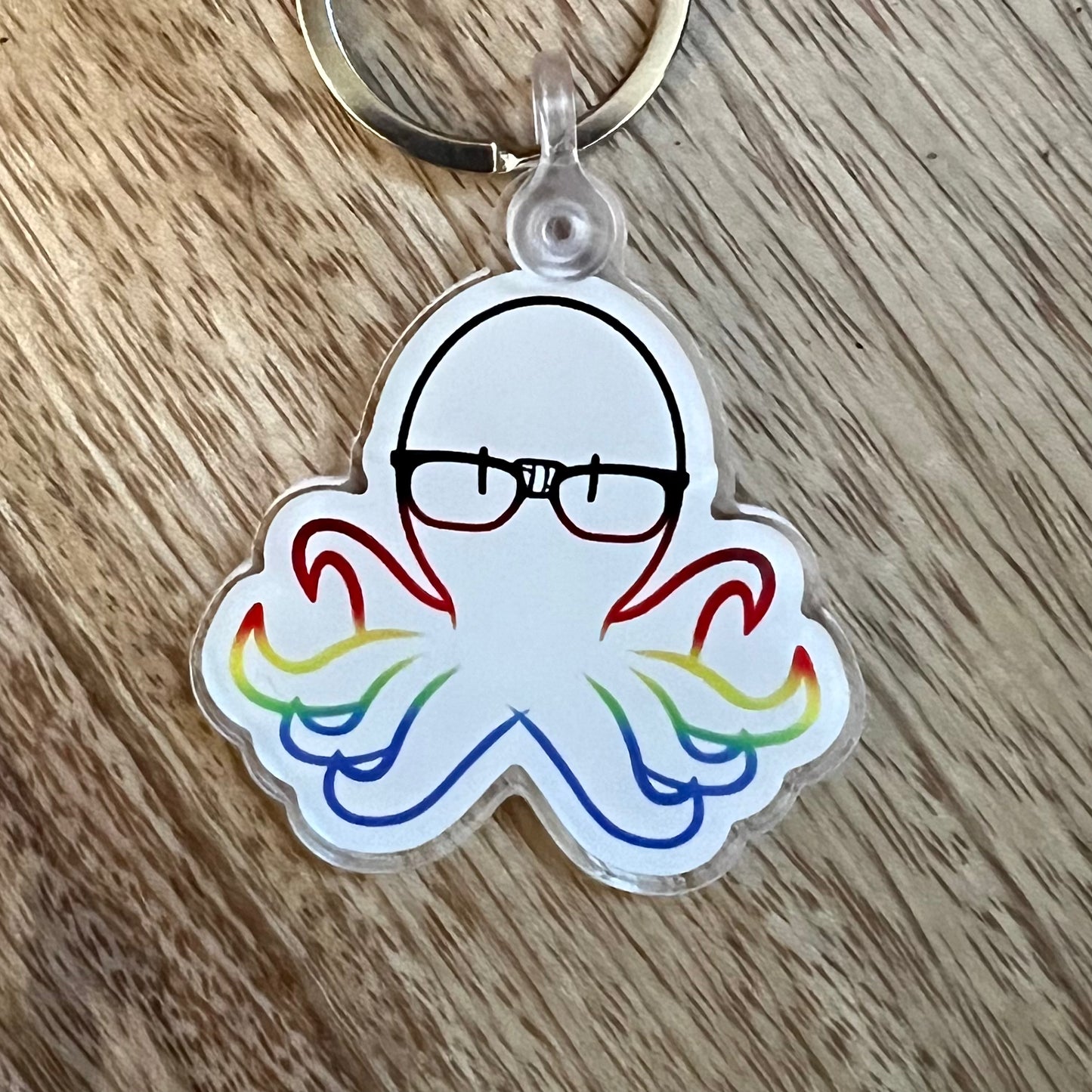 Nerdy Octopus Pride Keychain
