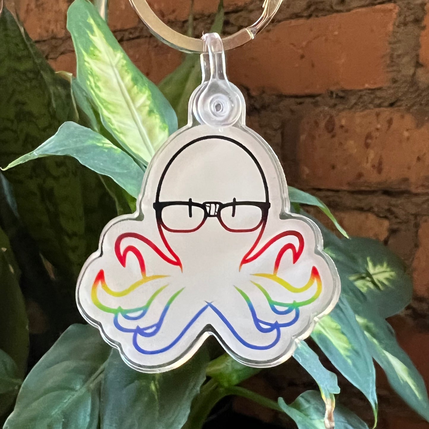 Nerdy Octopus Pride Keychain