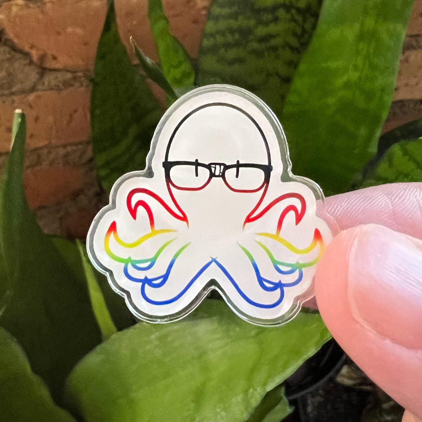 Nerdy Octopus Pride Acrylic Pin