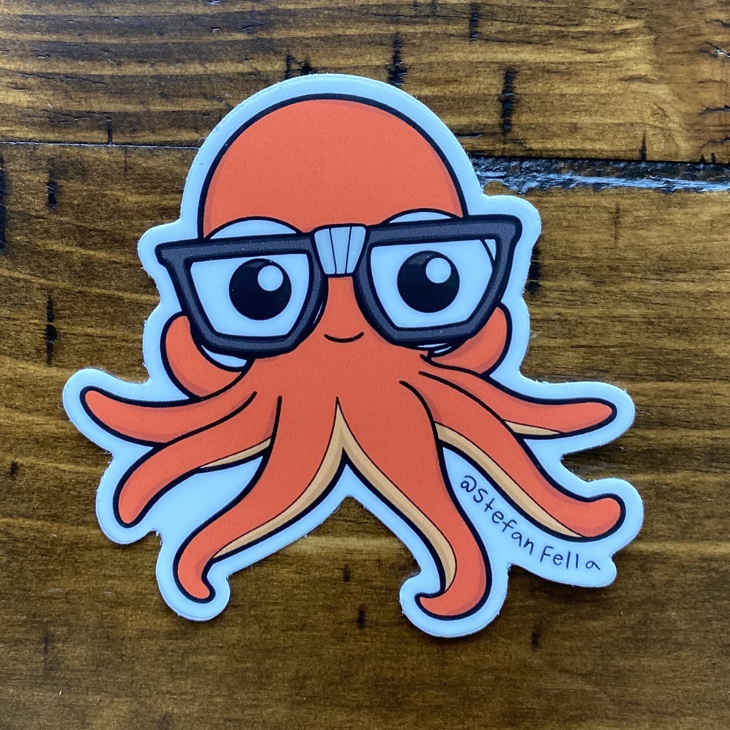 Nerdy Octopus Vinyl Sticker
