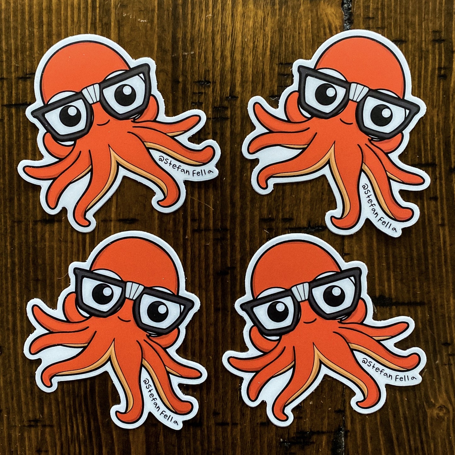 Nerdy Octopus Vinyl Sticker