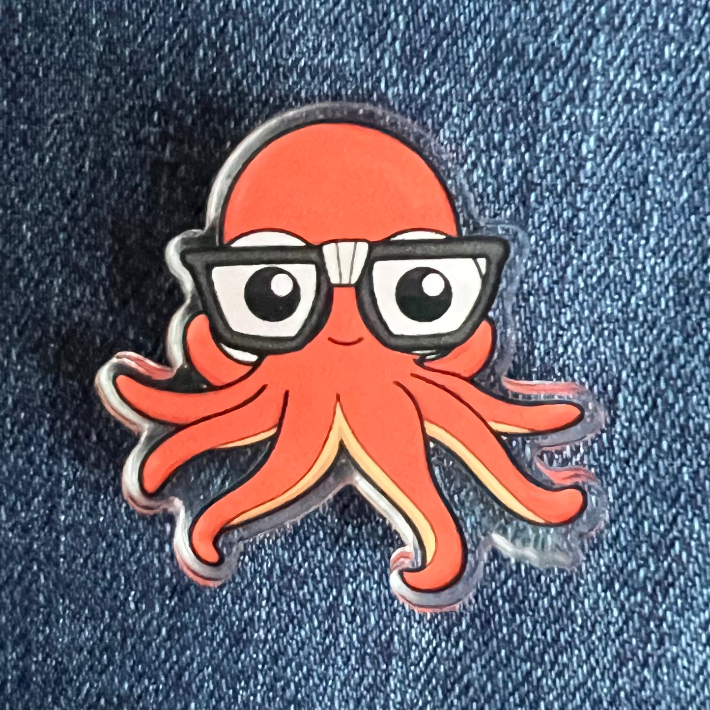 Nerdy Octopus Acrylic Pin