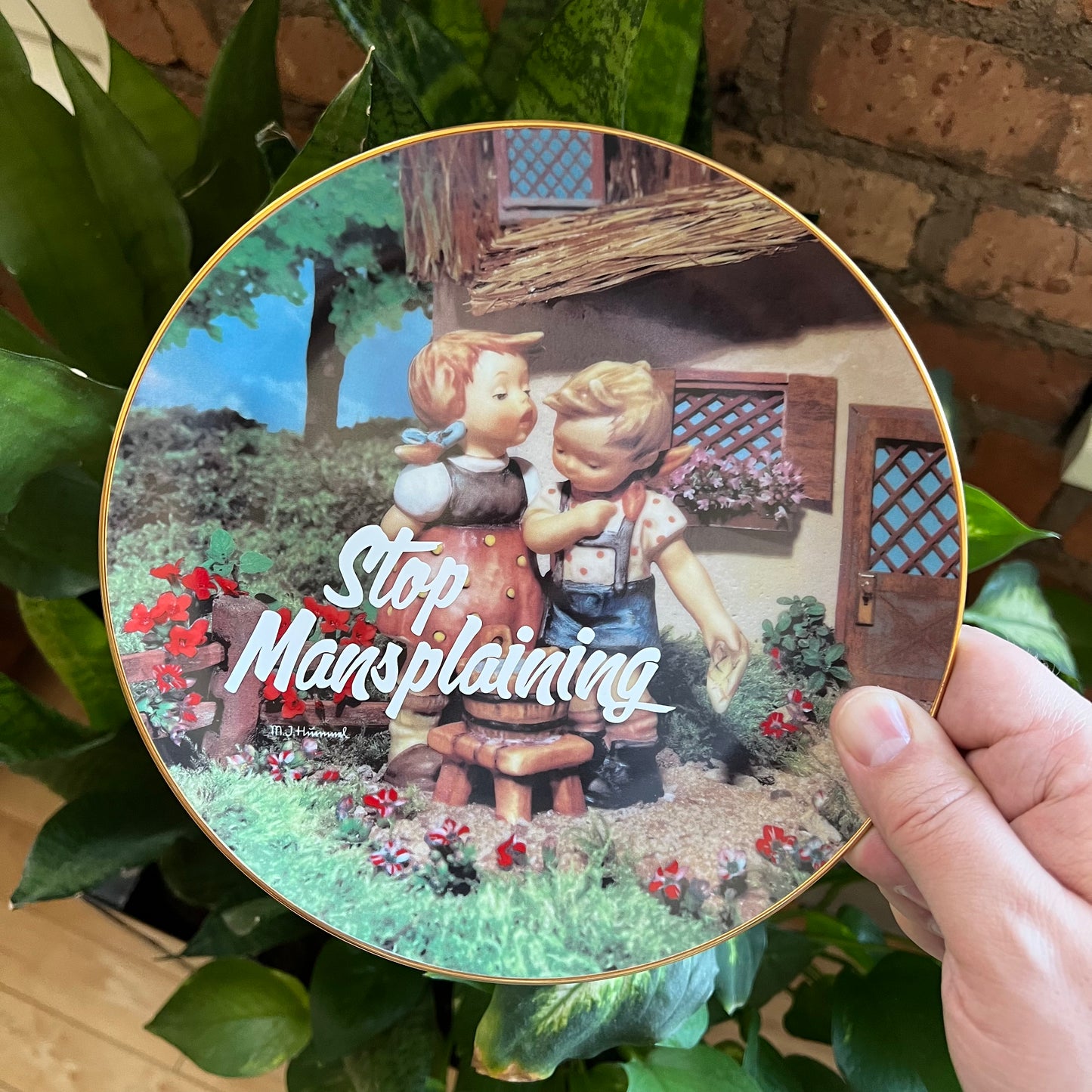Stop Mansplaining Vintage Hummel Plate