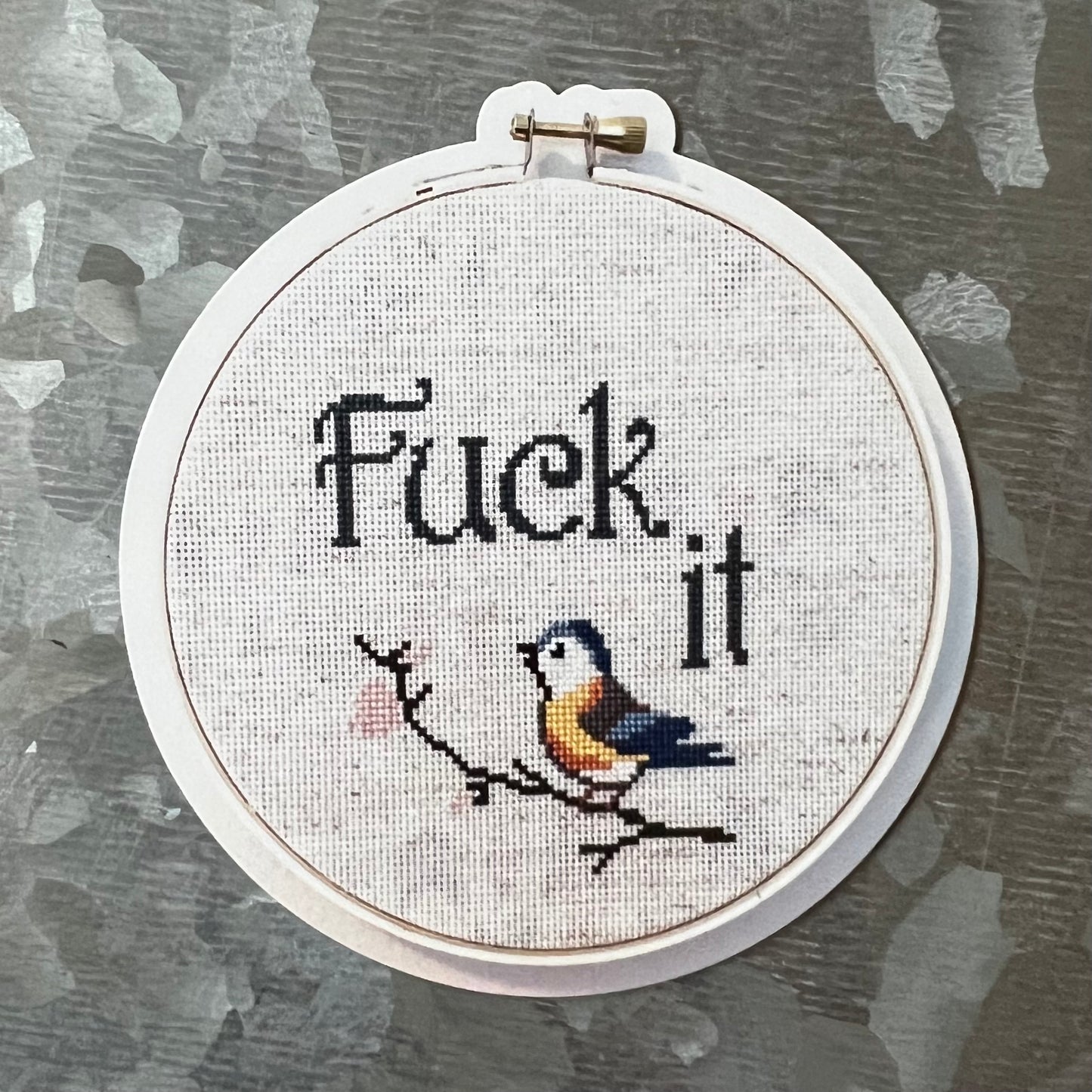 Fuck It Cross Stitch Inspired Magnet