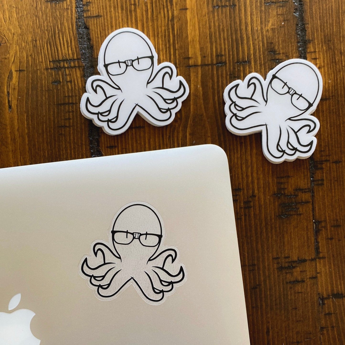 The Nerdy Octopus Logo Clear Vinyl Sticker