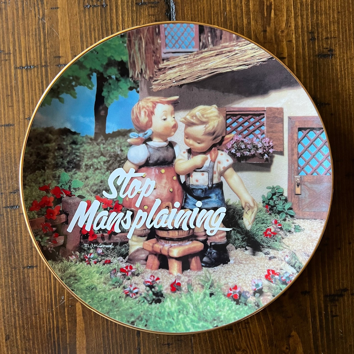 Stop Mansplaining Vintage Hummel Plate