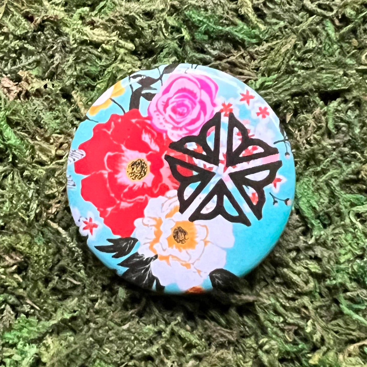 Rochester NY Logo with Floral Pin-Back Button