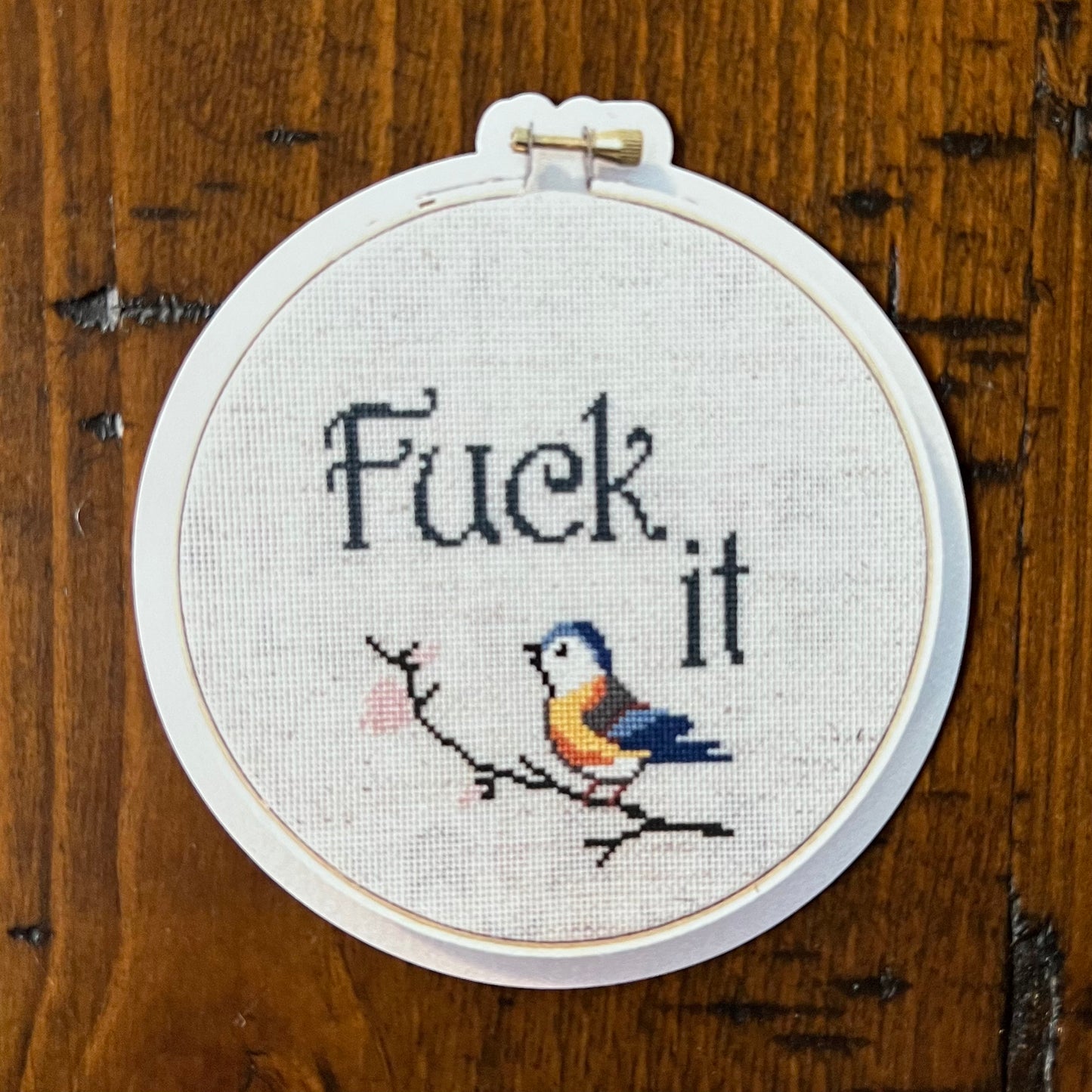 Fuck It Cross Stitch Inspired Magnet