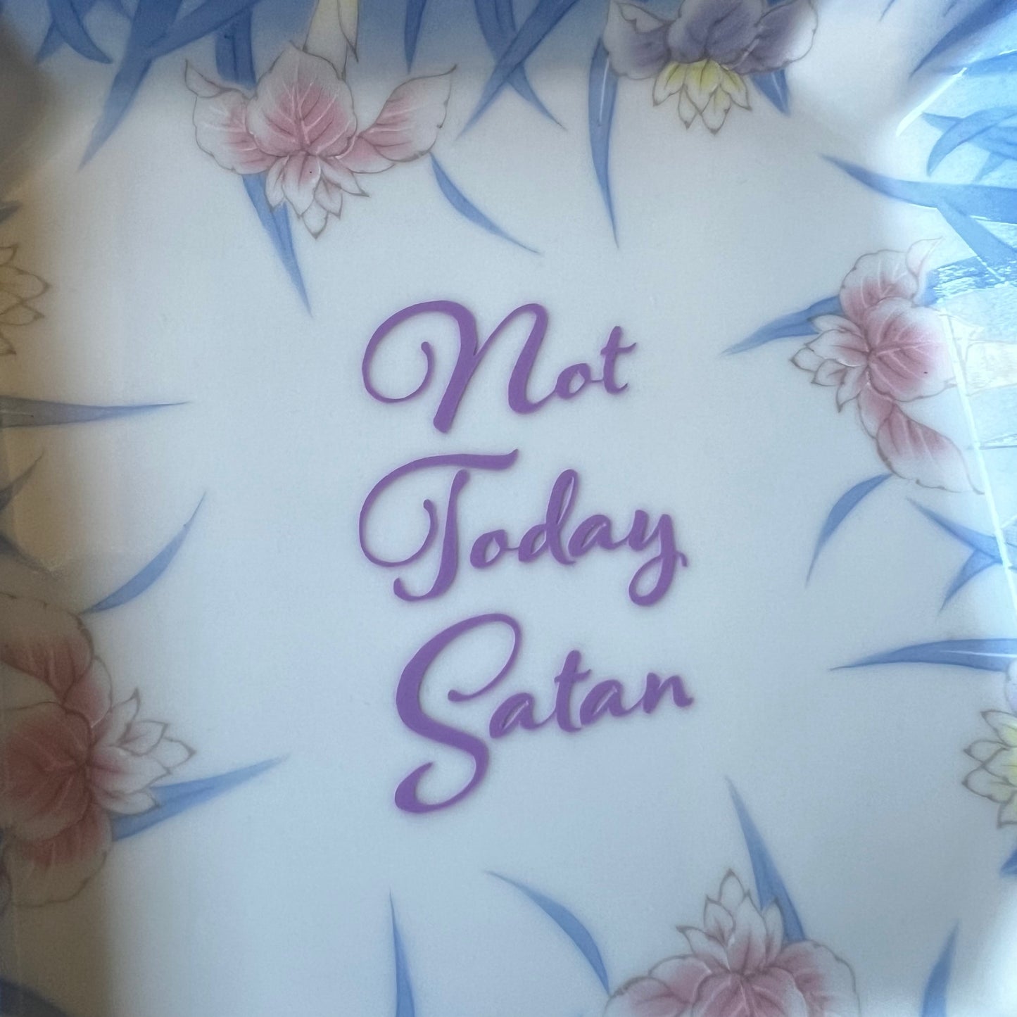 Not Today Satan Vintage OMC Porcelain Square Dish