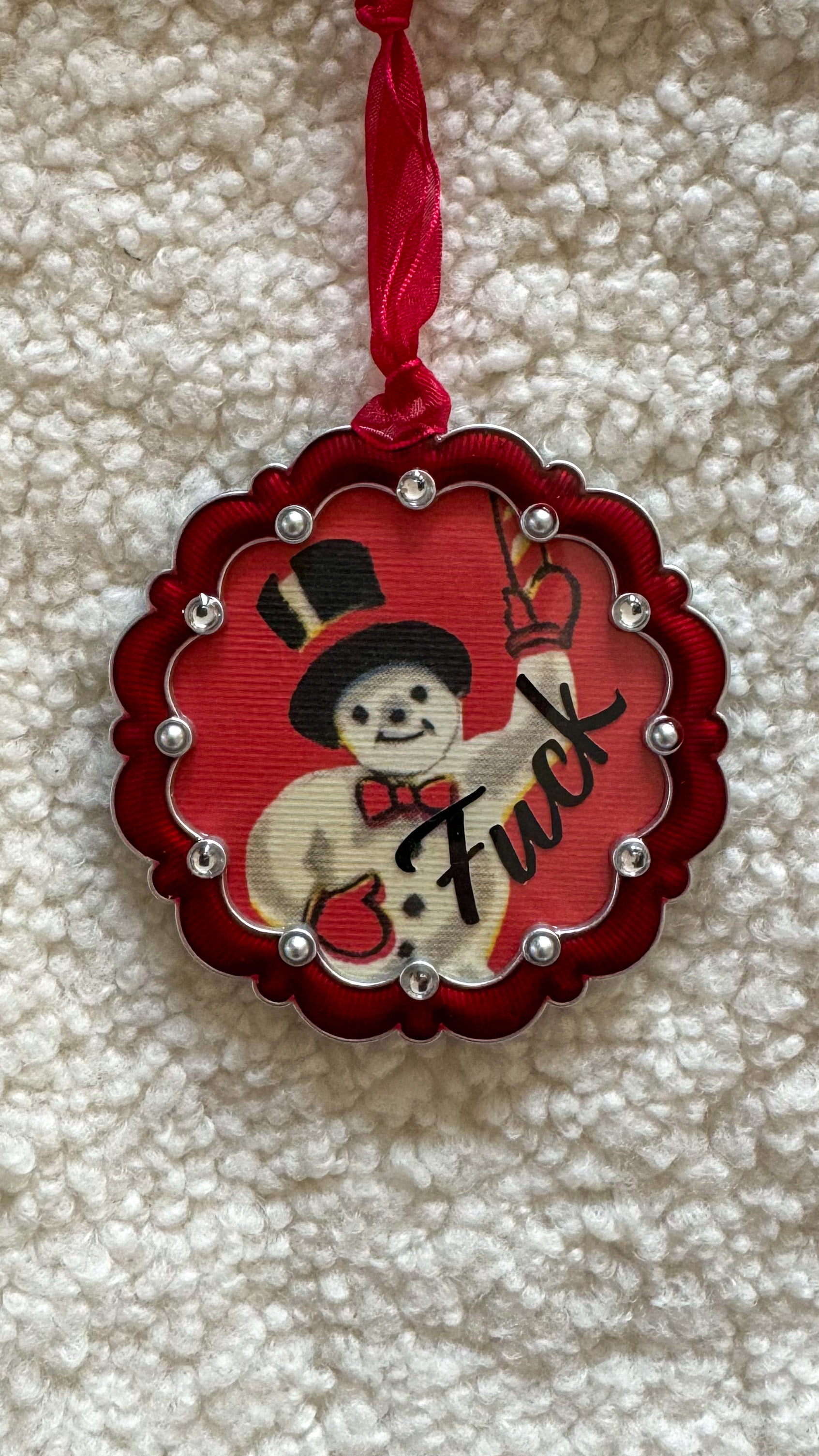 Vintage Snowman Fuck Metal And Jewel Holiday Ornament The Nerdy Octopus vintage-snowman-fuck-metal-and-jewel-holiday-ornament-the-nerdy-octopus