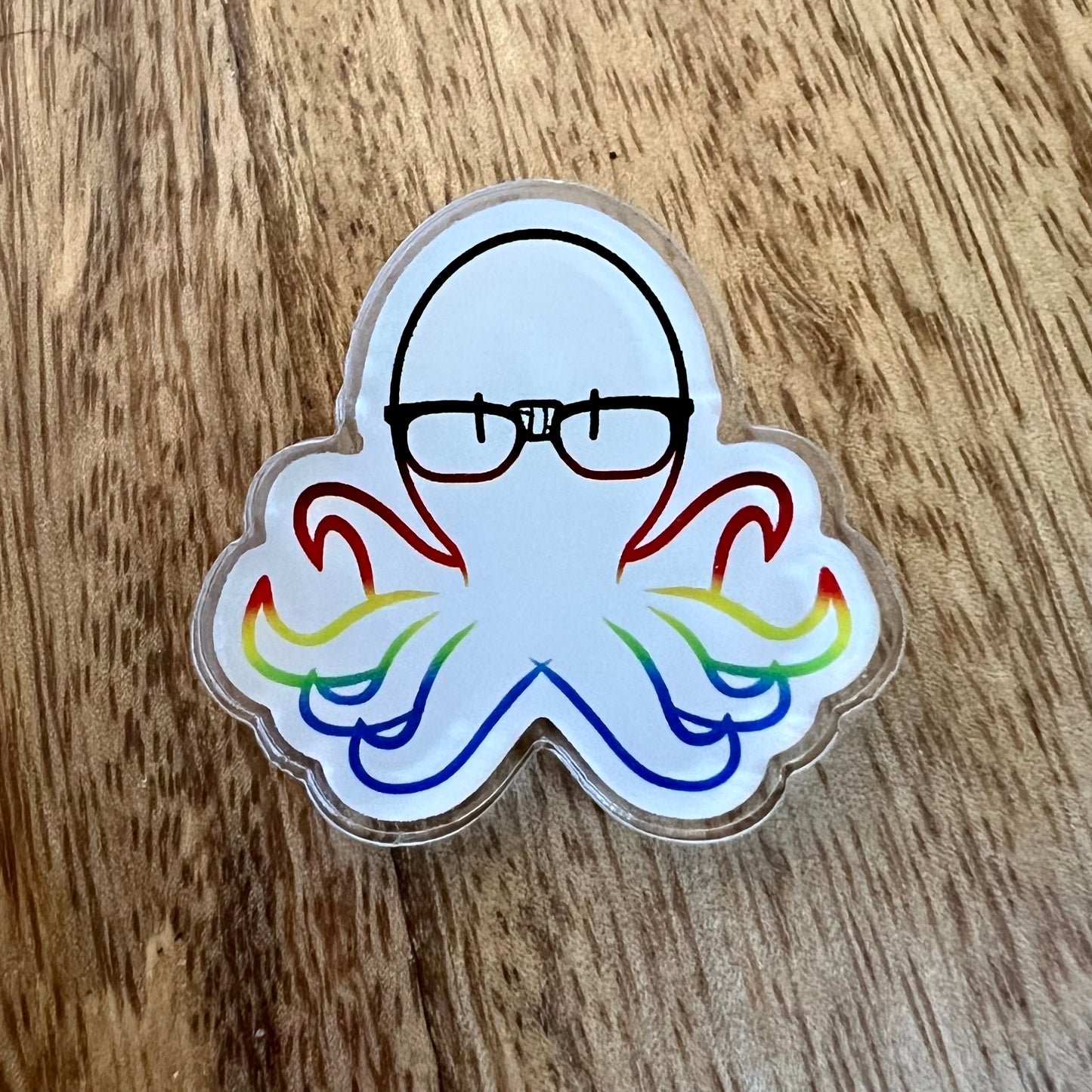 Nerdy Octopus Pride Acrylic Pin