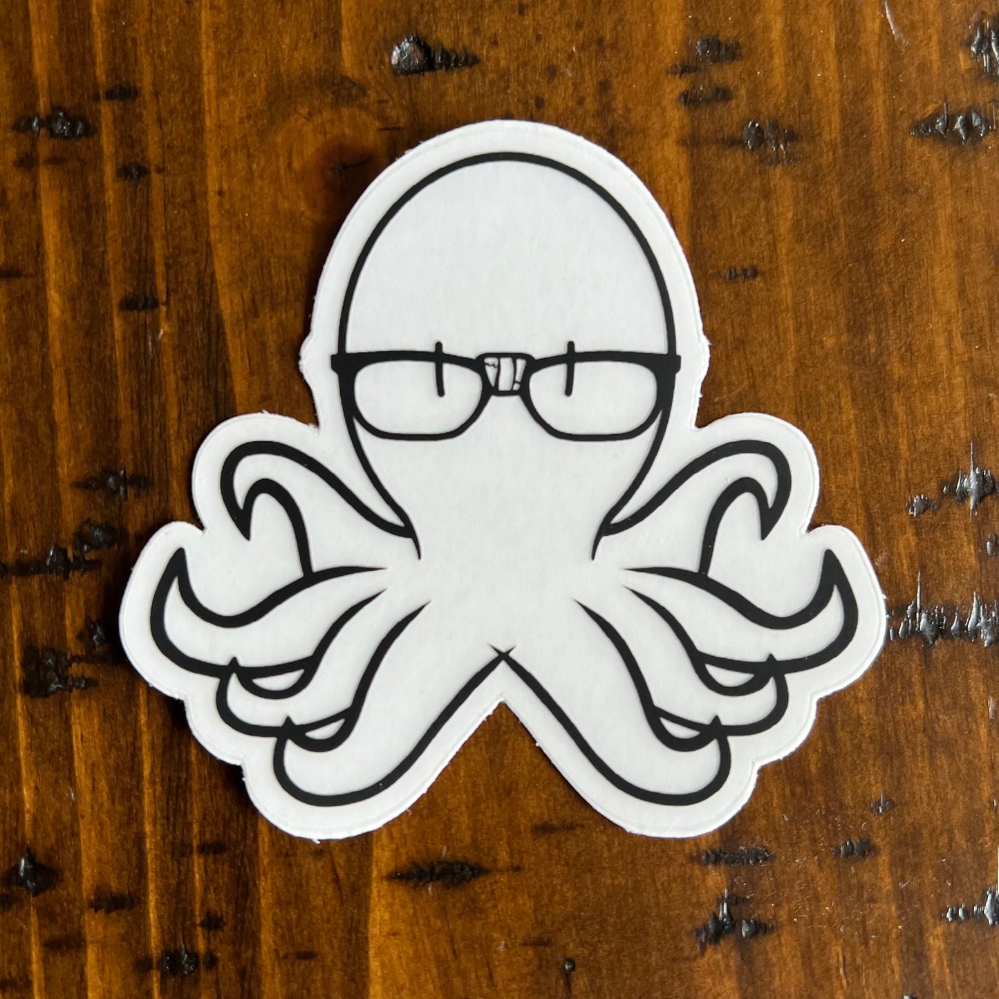 The Nerdy Octopus Logo Clear Vinyl Sticker