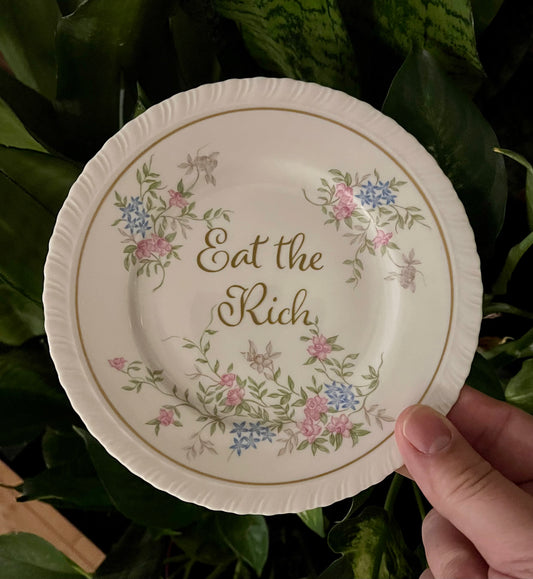 Eat the Rich Vintage Syracuse China Plate