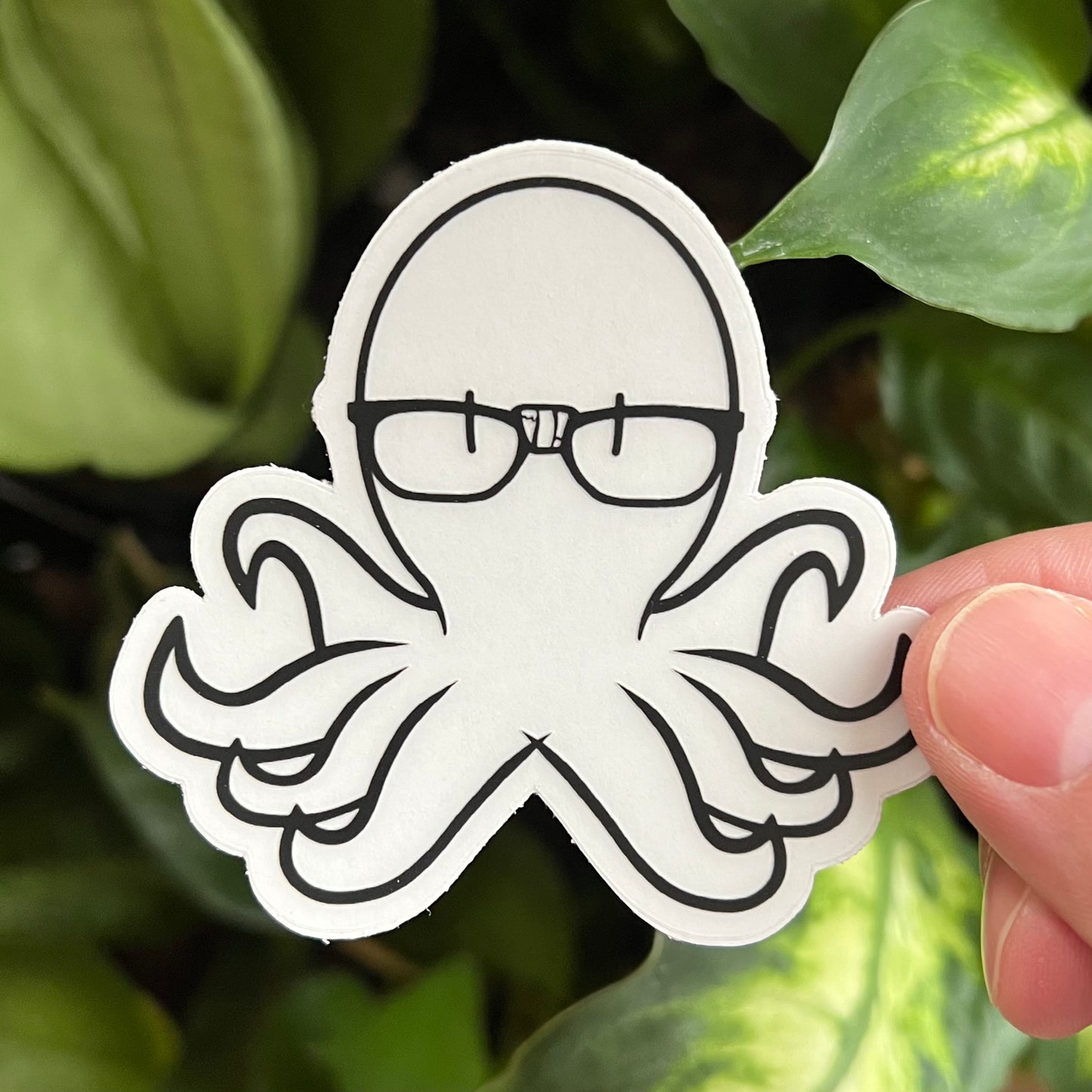 The Nerdy Octopus Logo Clear Vinyl Sticker