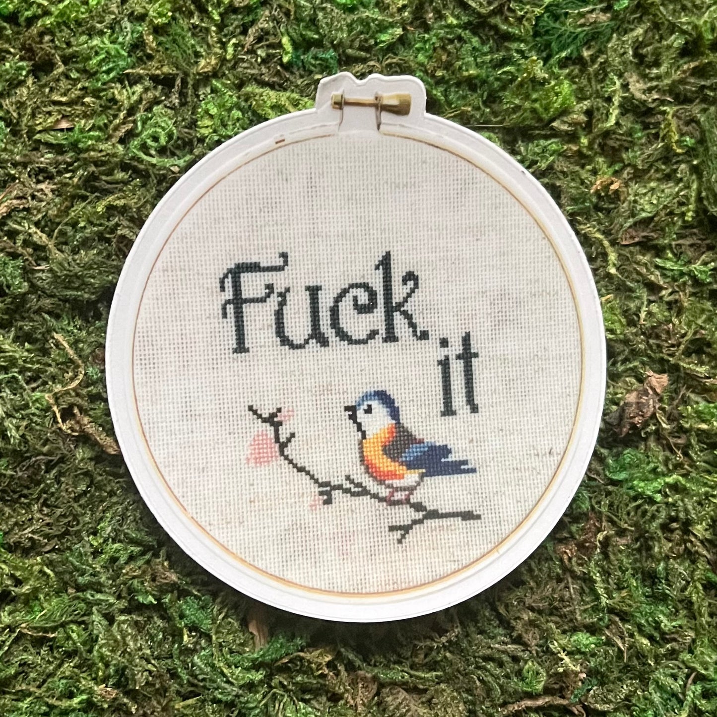 Fuck It Cross Stitch Inspired Vinyl Sticker