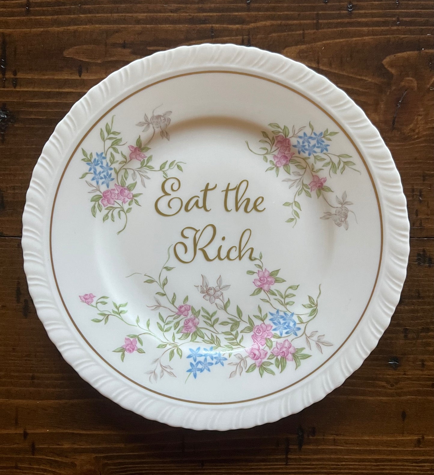 Eat the Rich Vintage Syracuse China Plate