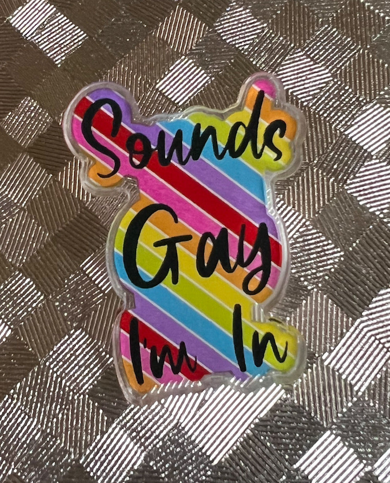 Sounds Gay I'm In Rainbow Acrylic Pin