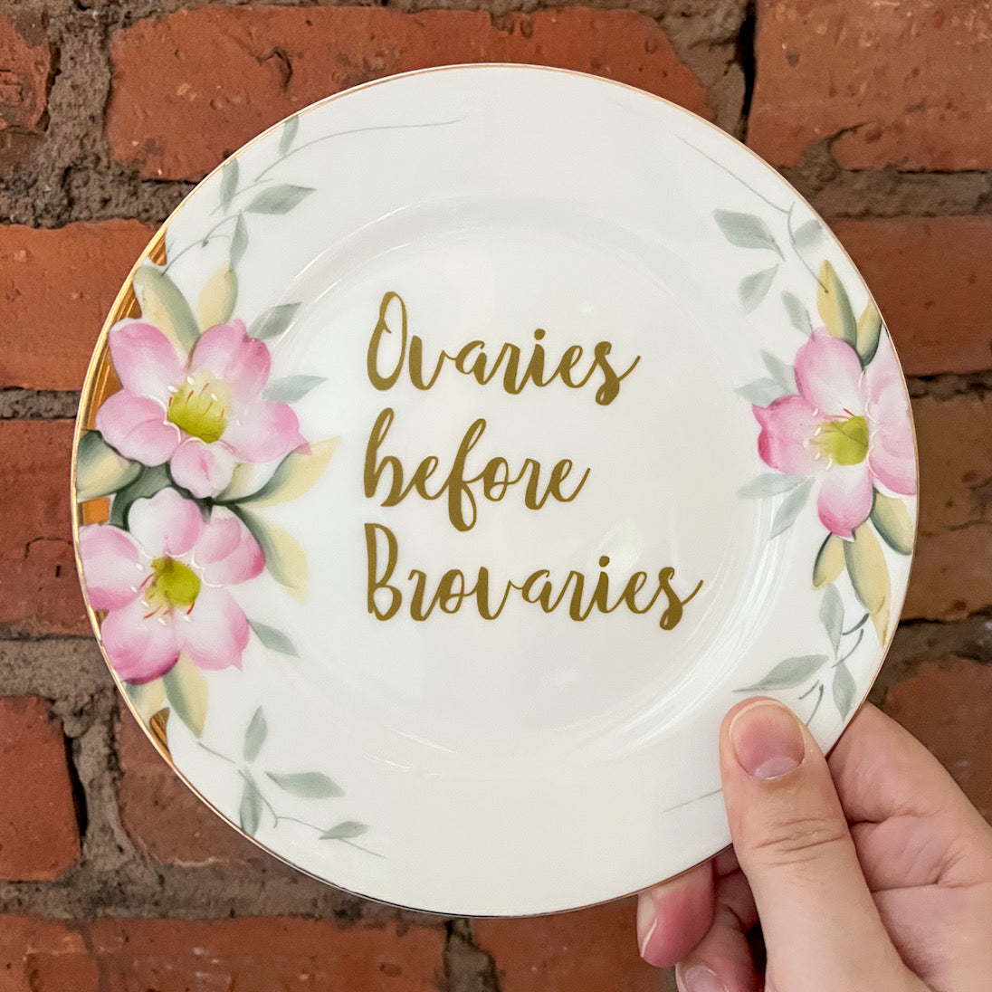 Ovaries Before Brovaries Vintage Floral Noritake Plate