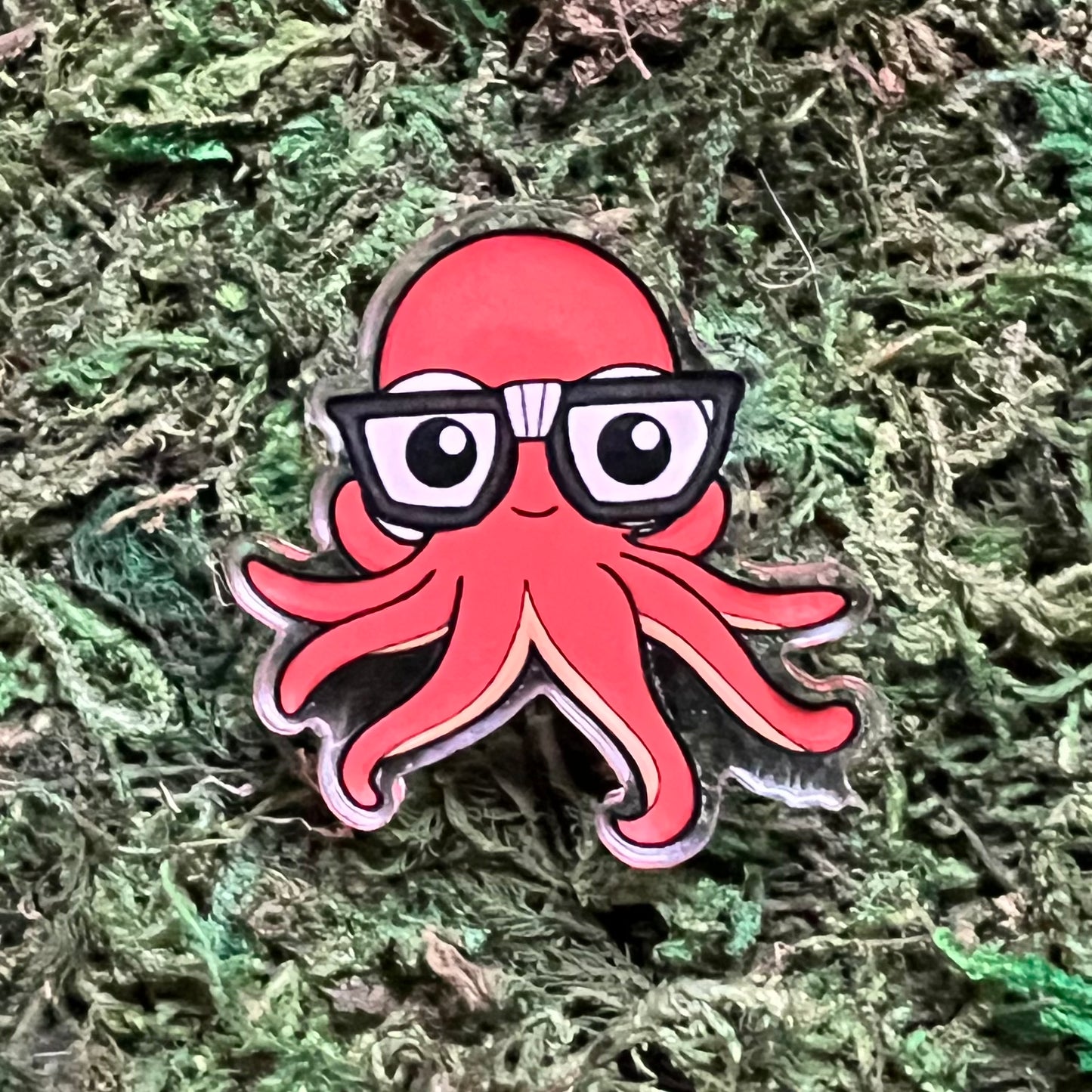 Nerdy Octopus Acrylic Pin