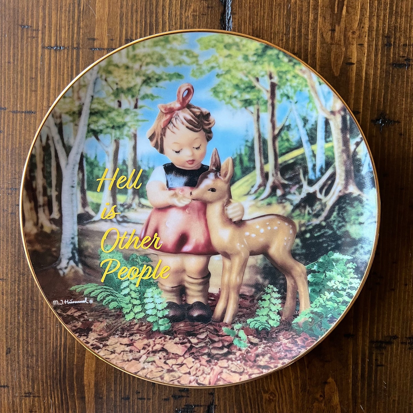 Hell Is Other People Vintage Hummel Plate