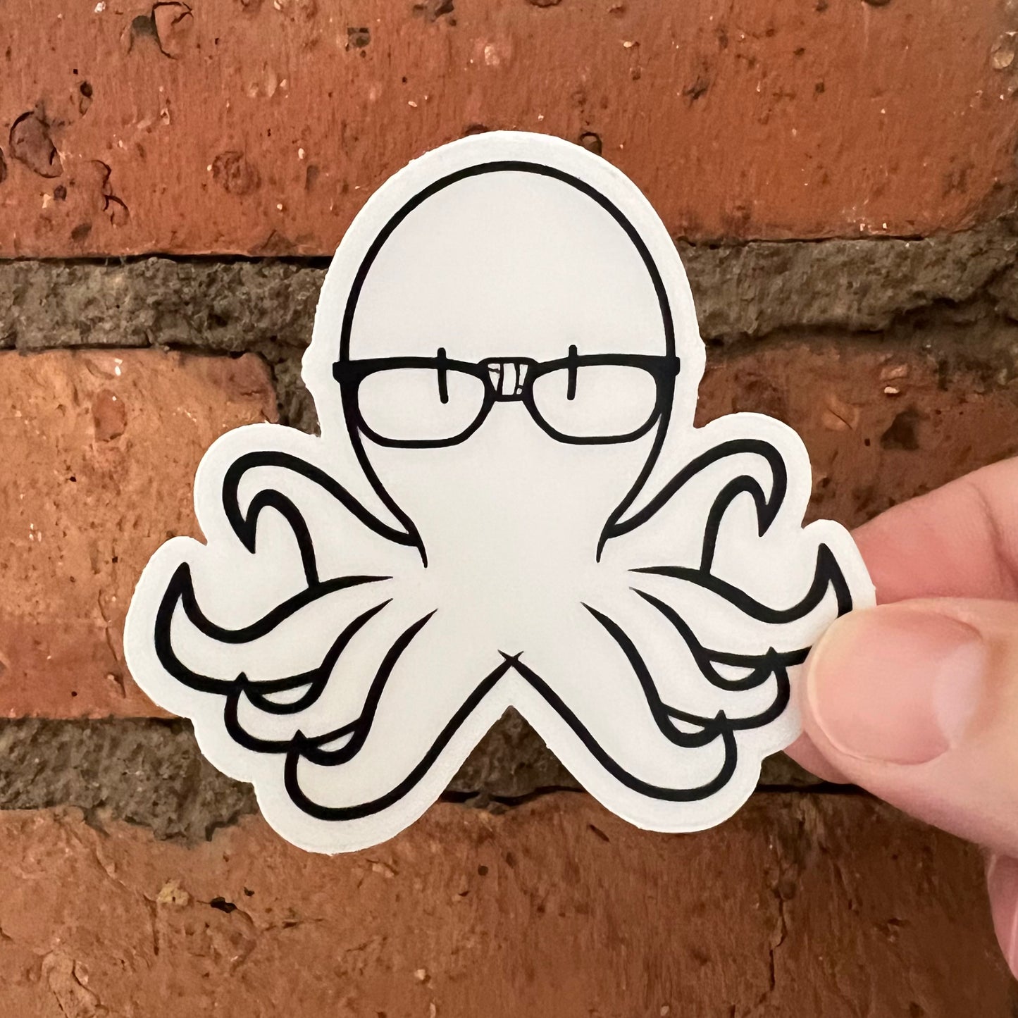 The Nerdy Octopus Logo Clear Vinyl Sticker