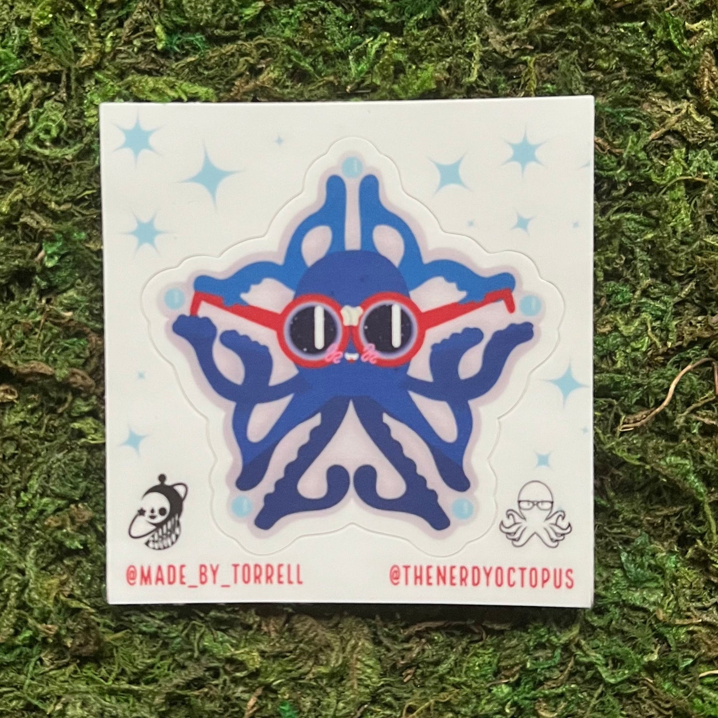 Roc Nerdy Octopus Kiss Cut Vinyl Sticker