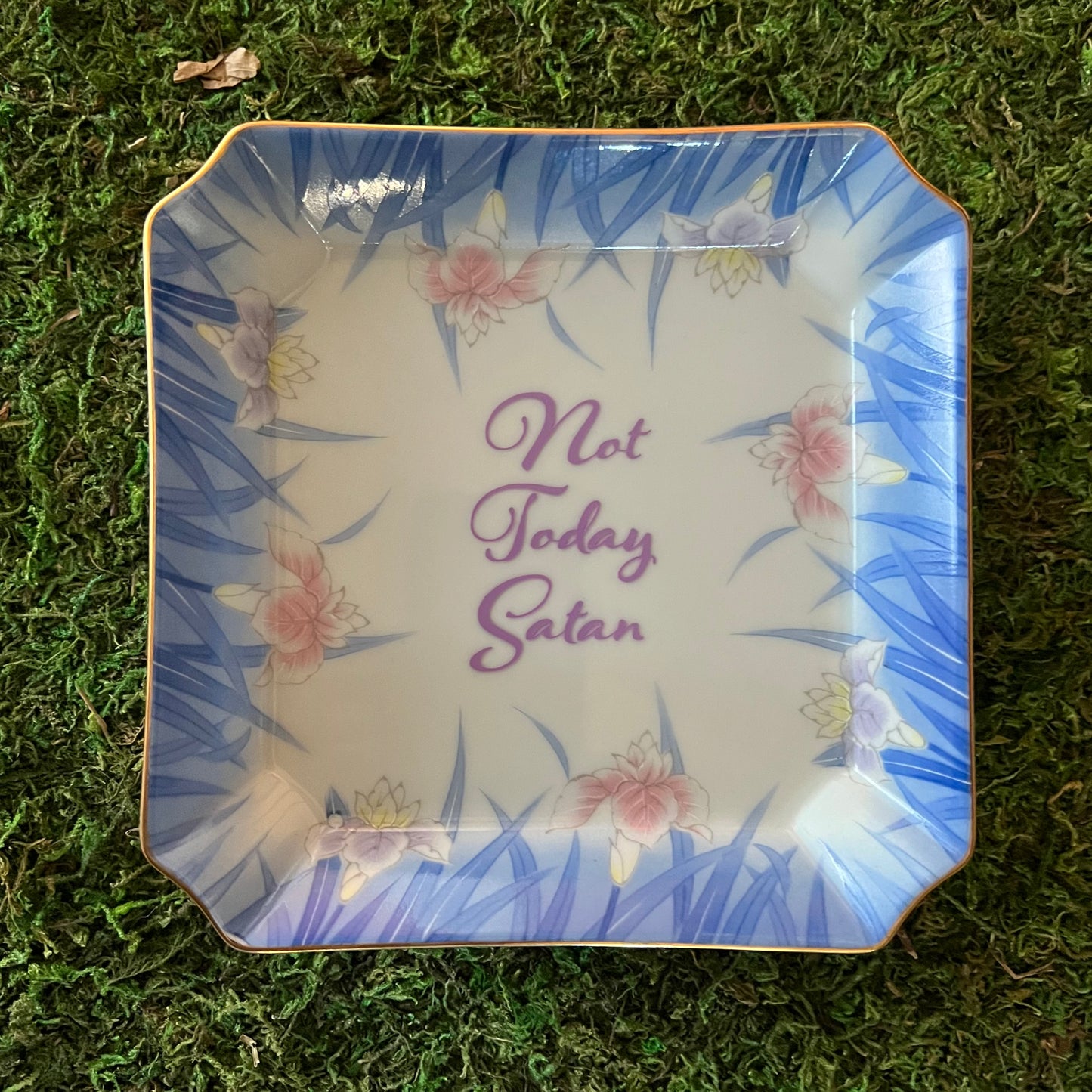 Not Today Satan Vintage OMC Porcelain Square Dish